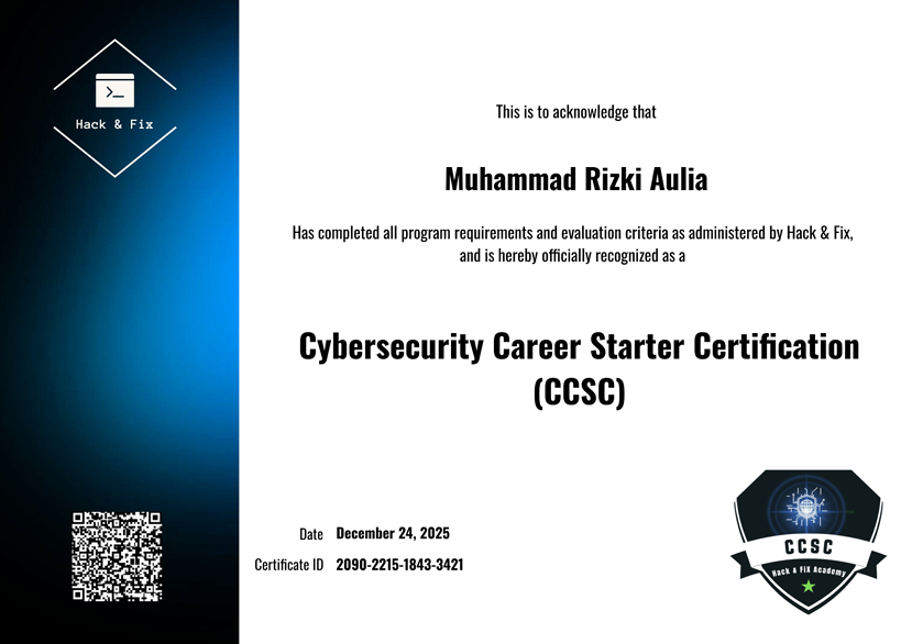 Muhammad Rizki Aulia | Cyber Security & Web Developer